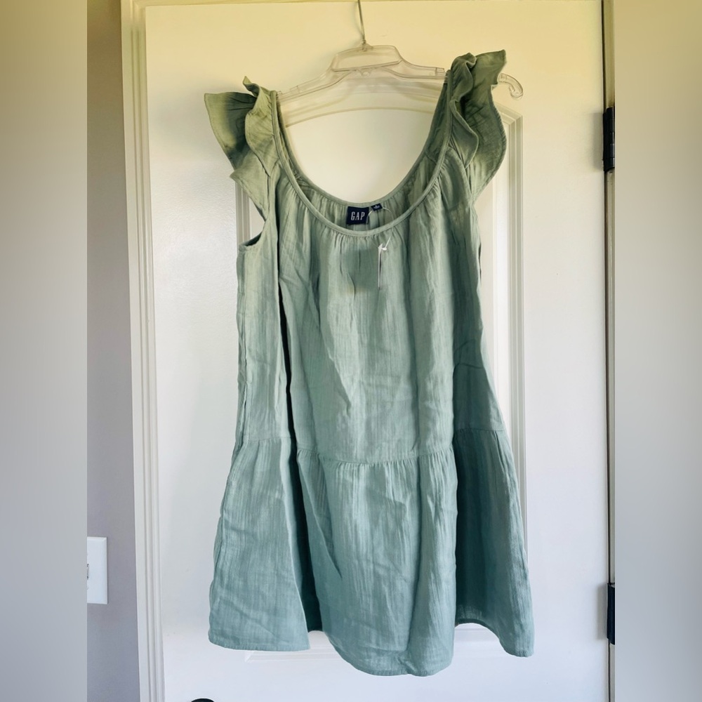 Gap flutter sleeve dress - Light sage green